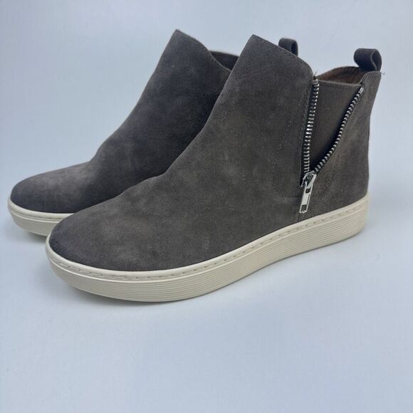 Sofft Britton Womens Size 7.5 Shoes Gray Suede Pull On‎ Zip Ankle Boot Sneaker - Picture 1 of 15